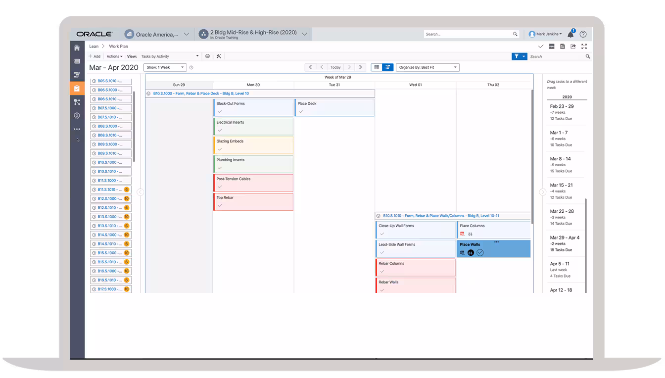 Oracle Primavera Cloud screenshot