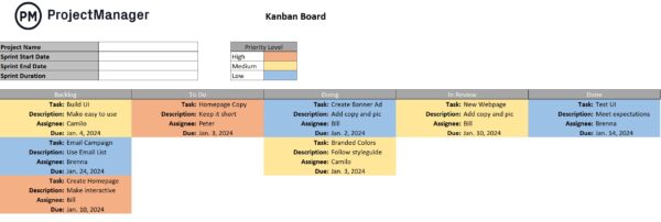 Free Kanban Board Template for Excel