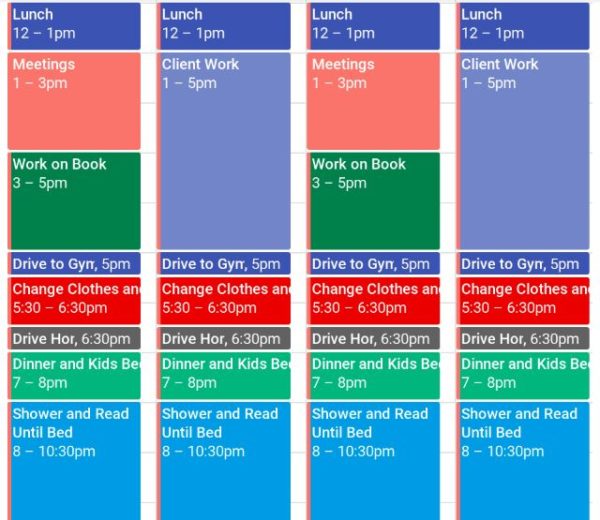 time blocking calendar example