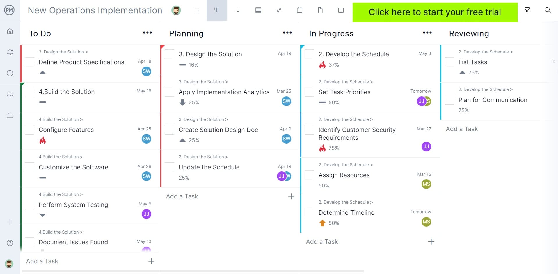 Track a 30 60 90 day plan with a kanban board