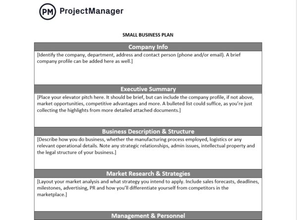 business plan template