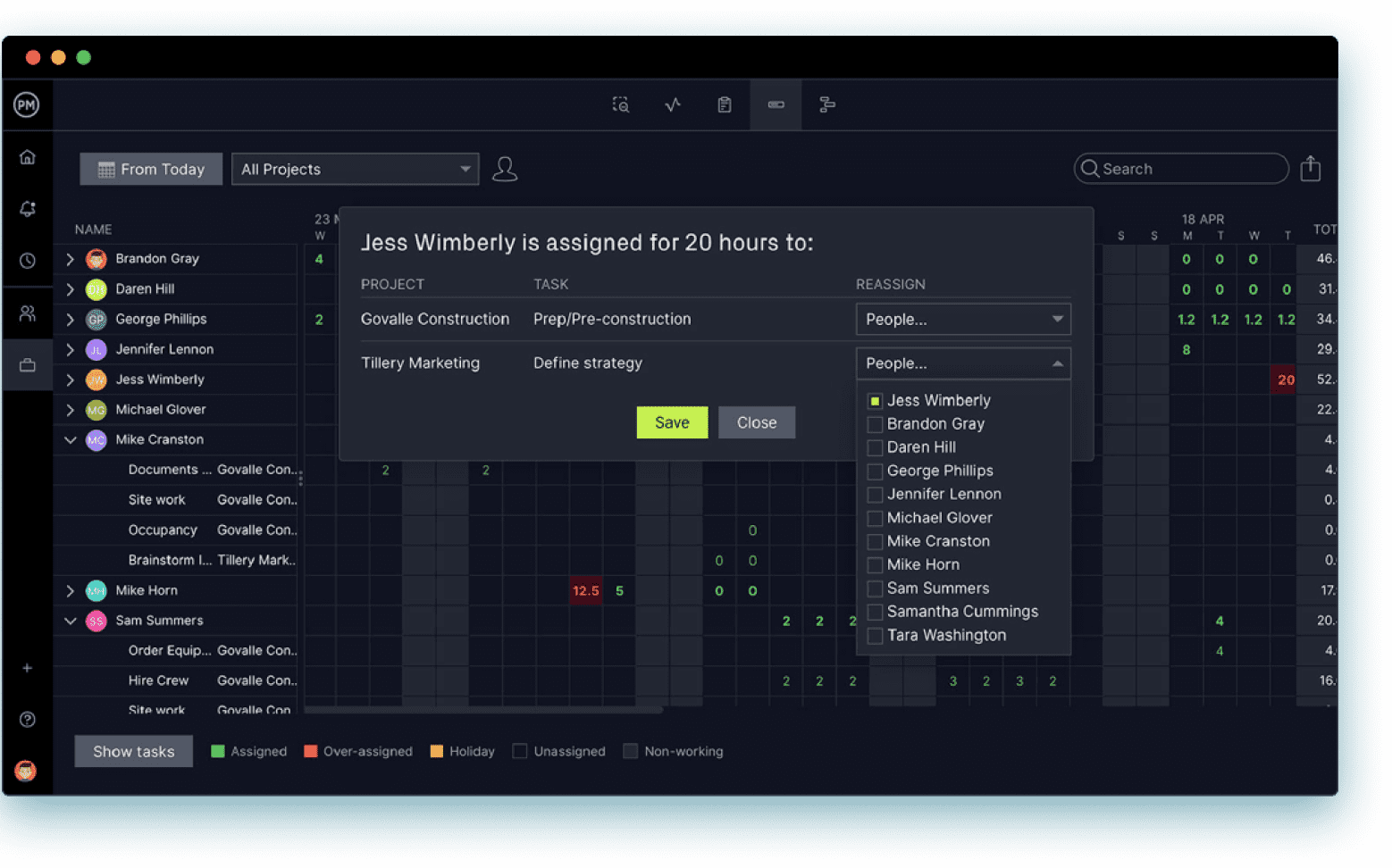 ProjectManager is a construction project management software equipped with team collaboration features
