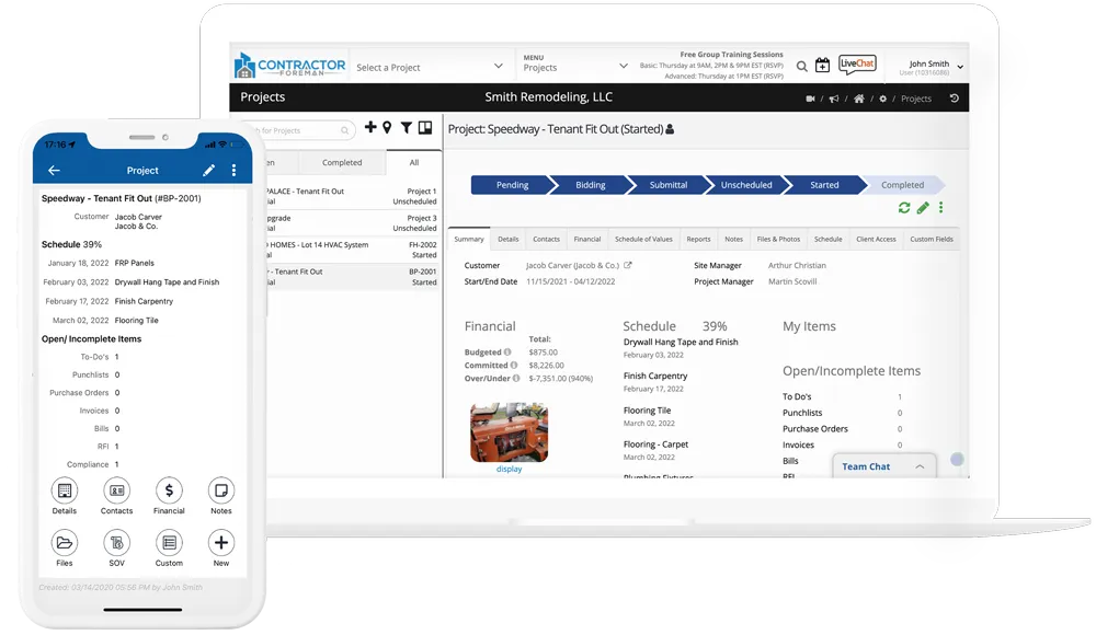Contractor Foreman, one of the best construction scheduling software