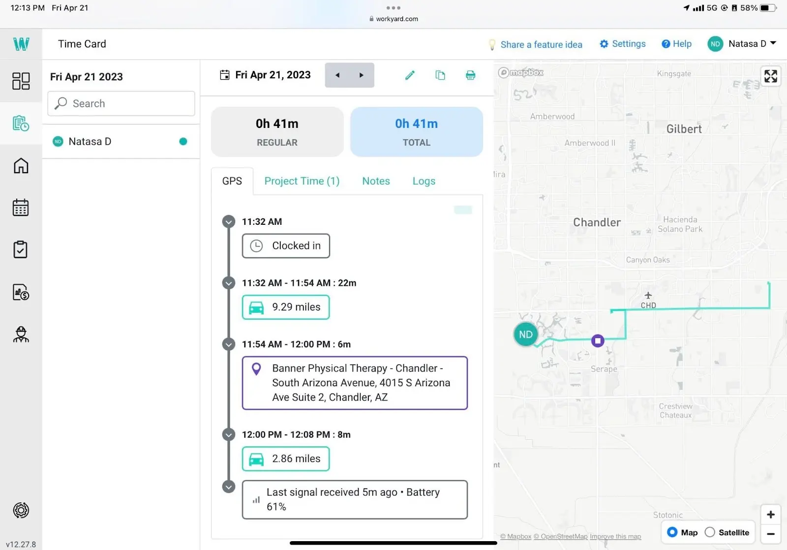 Workyard platform, a popular construction scheduling software